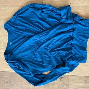 Garnet Hill | Banded Surplice Knit Long Sleeve Blouse | M